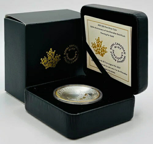 2021年 25ドル 純銀製 125周年記念 クロンダイク・ゴールドラッシュ パンニングコイン カナダ製 箱入り