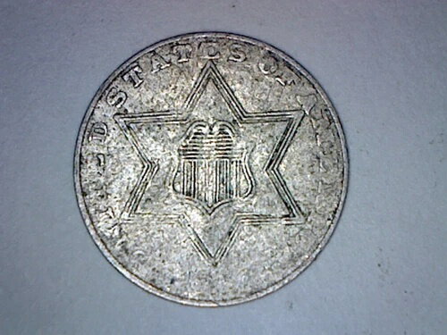 3セント銀貨 良好な状態 日付なし 打痕不均一(3)