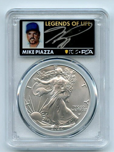 2024年 1ドル アメリカン シルバー イーグル 1オンス PCGS MS70 FS レジェンド オブ ライフ マイク・ピアッツァ