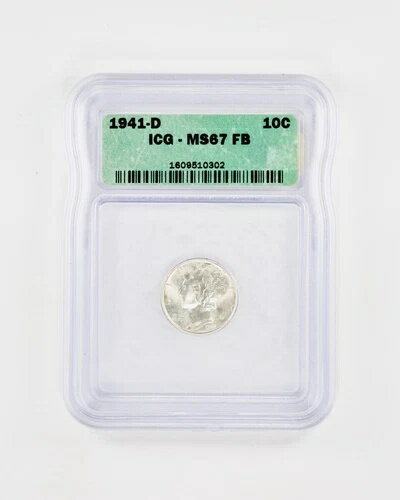 1941-D マーキュリー シルバーダイム ICG MS67 FB フルバンド 10セント
