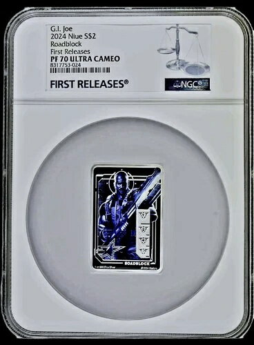 2024年 ニウエ ハスブロ G.I.ジョー ロードブロック 1オンス シルバー カラープルーフコイン NGC 70 FR