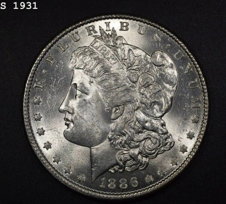 1886年 モルガン銀貨「GEM BU」*1点目以降は送料無料*