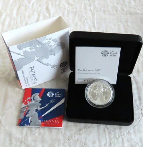 2017年 シルバー プルーフ 2ポンド 1オンス ブリタニア ボックス入り/COA/アウター - 発行枚数 5,304枚