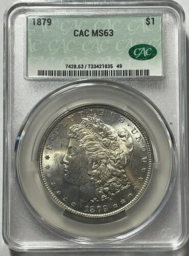 1879 年 1 ドル モルガン銀貨 MS63 CAC - 
