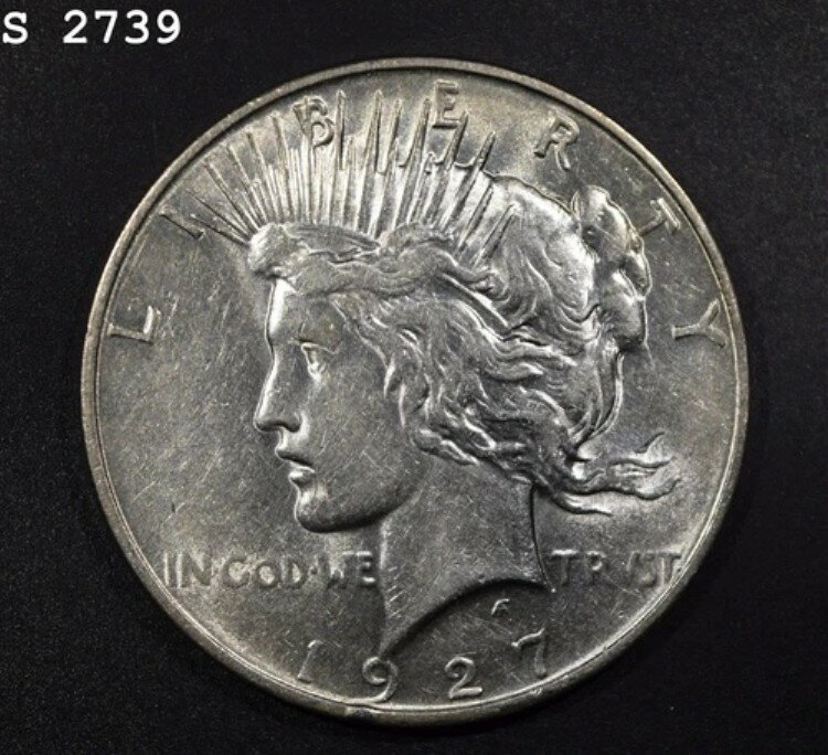 1927-D ピースダラー "AU+" *1点目以降は送料無料*