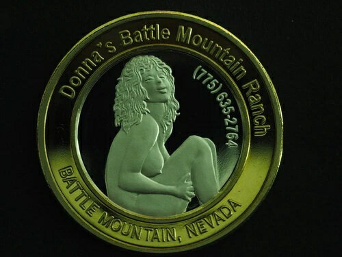 ドナズランチ売春宿トークン、ワイルドウェスト、シルバーステート、10ドル、シルバー