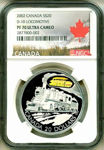 2002年 カナダ S$20 D-10 機関車 ホログラム 輸送シリーズ NGC PF70 UC