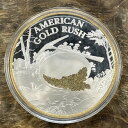 アメリカンゴールドラッシュカリフォルニア24Kゴールドアクセントシルバーメッキコインジャンボ|詳細画像