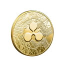50個 記念品 XRP ゴールドプレート リップルコイン デコレーション