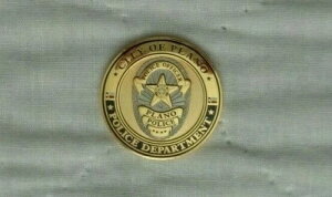 テキサス州プラノの警察官の金貨、テキサス州旗が刻印され、クリアケース入り、NM!