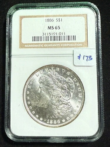 1886年 モルガン銀貨 NGC MS 65