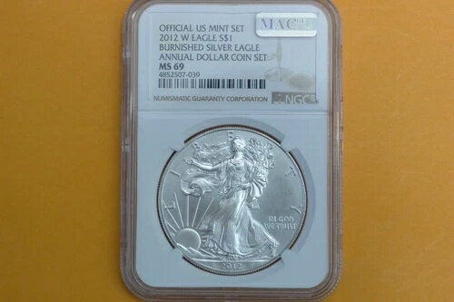 2012-W バーニッシュドシルバーイーグル NGC MS69 UNC (2012年年次ドルセット) - MAC(3)
