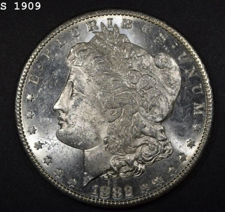 1882-S モルガン銀貨「GEM BU PL」*1点目以降は送料無料*