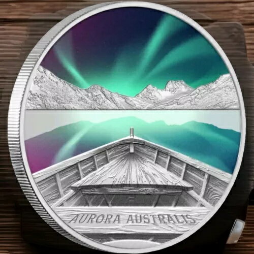 2022年 ツバル 1ドル オーロラ・オーストラリス **南の光** 1オンス .999 シルバー プルーフコイン