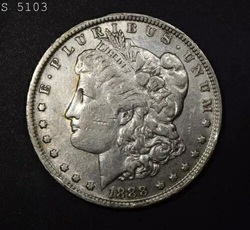 1888-O *ホット リップス* モルガン シルバー ダラー "XF" *2点目以降は送料無料*