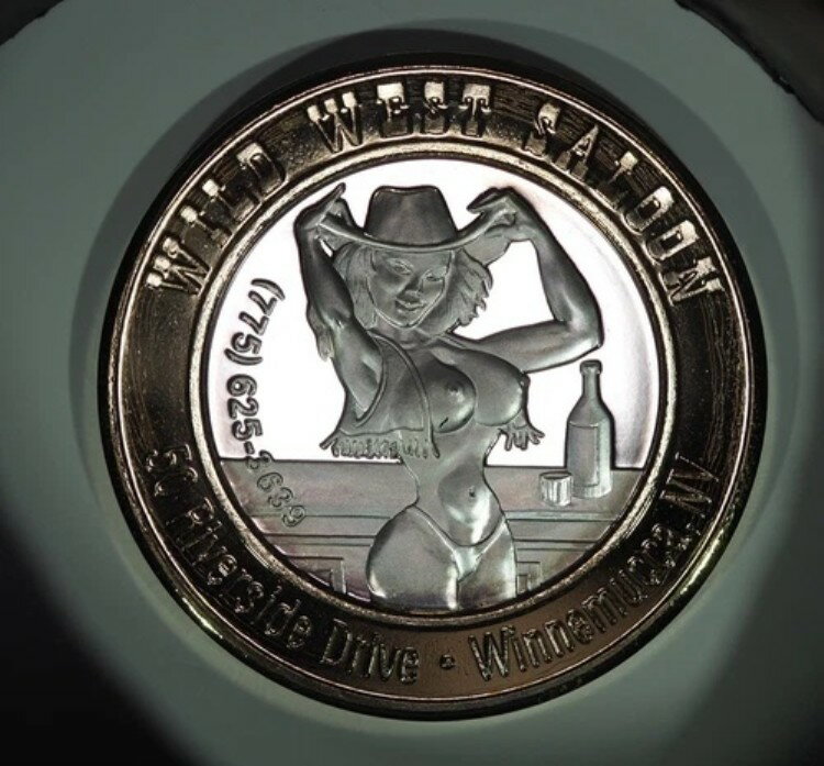 売春宿 シルバーストライク 10 ドルトークン .999 純銀 ネバダ州、ワイルドウェストサルーン