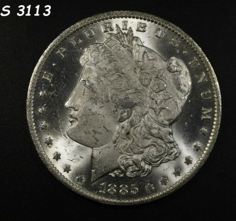 1885-O モルガン銀貨「GEM BU PL」*1点目以降は送料無料*