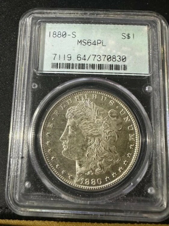1880-S モルガン銀貨 PCGS MS64 PL オール