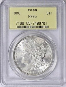 1886 モーガン ドル PCGS MS65 OGH