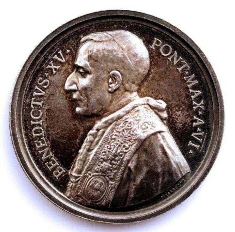 聖バチカン聖公会。ベネディクトゥス15世。1920年ジャンヌ・ダルク列聖。EBC。銀34.9g。