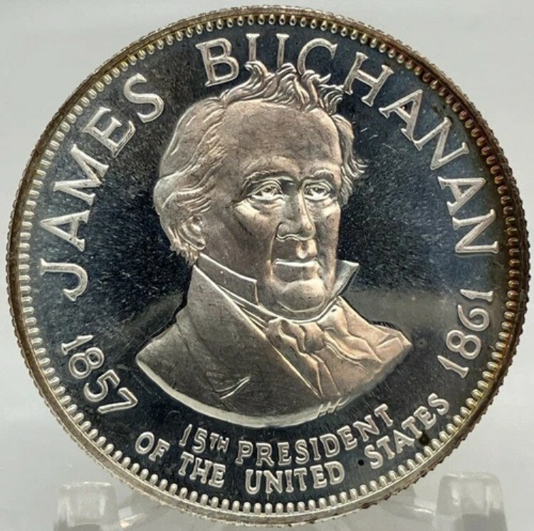 フランクリンミント 1967年 ジェームズ・ブキャナン スターリングシルバーコインメダル トーン