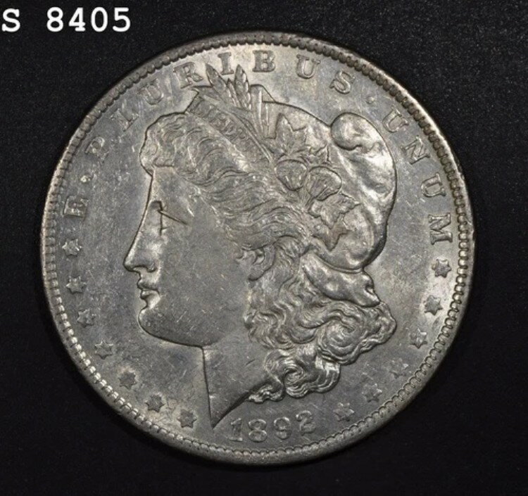 1892年 モルガン銀貨「AU+」 *1点目以降は送料無料*