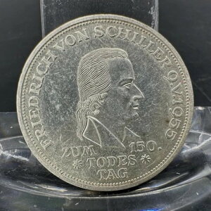 フリードリヒ・フォン・シラー没後150周年記念 5ドイツマルク銀貨 1955年 G-