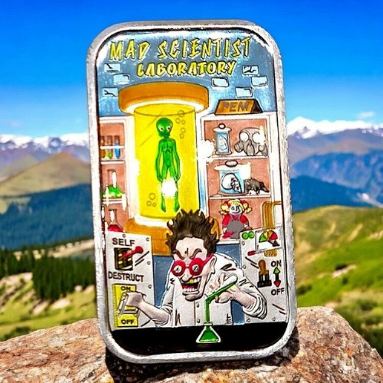 ポスタルエクスプレスミント「マッドサイエンティスト」.999エナメルシルバーバー #06/25 PEM