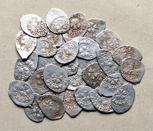 ロシア、イヴァン3世（大帝）、1462-1505年、ロット30、銀線貨幣、秤、#23