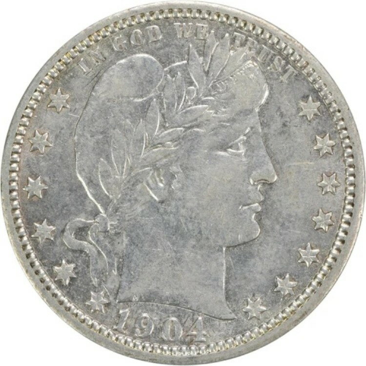 1904年製 バーバー シルバー クォーター AU スライダー 未認定 #1149