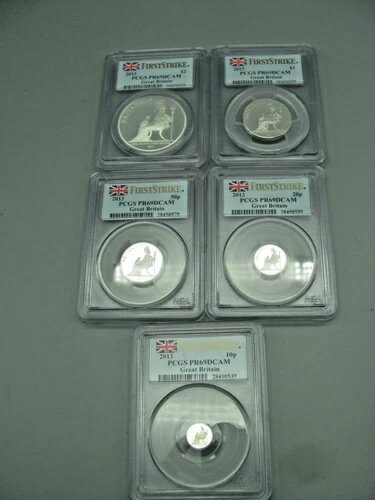 2013年 イギリス 5枚組 プルーフ シル