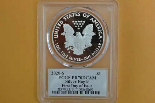 2020-S シルバーイーグル PCGS PR70 クリフトン・ダニエル 初日発行