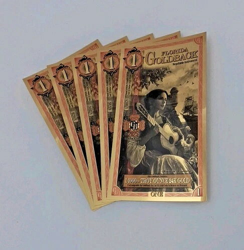 Alfa - Lot of Five 1 Florida Goldbacks with 1/1000 oz of .999 per Gold Back商品について販売者コメント「アルファ版、完璧な状態です。」素材：金タイプ：リーフ発行年：2025年純度：0.999単位あたりの貴金属含有量：1/1000オンス製造国/地域：アメリカ合衆国ブランド/造幣局：Aurum認証：未認証注意事項※以下の注意事項をご理解のうえ、ご購入ください■ 鑑定済みコイン・紙幣について各種コイン・紙幣の鑑定機関（NGC、PCGS、PMGなど）は、収集品の真贋鑑定およびグレーディングを行う専門機関です。鑑定後の商品は、専用ケース（スラブ）に封入され、状態を示すグレードが付与されます。■ グレードについてグレードはコイン・紙幣自体の状態を評価するものであり、ケース自体の品質や状態を保証するものではありません。製造・輸送時の影響により、以下のような状態が発生する場合がございます。- 軽微なスレ傷・拭き傷（特に光の角度で見えるもの）- ケース内部のホコリ・小さな異物（鑑定機関の検品基準を満たしている場合）- ラベルのズレ・わずかな傾きこれらは鑑定機関の基準内であり、返品・交換の対象とはなりませんのでご了承ください。■ ラベルの種類について各鑑定機関では、コイン・紙幣の状態や鑑定の結果に応じて異なるラベルが付与されます。- 通常ラベル（Standard/Regular）：一般的なグレード付き鑑定済みコイン・紙幣- オーセンティック（Authentic）：グレードなしで真贋のみ保証- 詳細グレード（Details）：クリーニング跡やエッジのダメージがあるが本物と認定- 特別ラベル（Special Label）：記念版や特定のデザインの限定ラベル - 例：NGC「Early Releases」「First Releases」、PCGS「First Strike」 などグレードやラベルの種類は、商品画像および説明文をご確認のうえ、ご購入ください。■ 在庫状況について当店の商品は海外から取り寄せております。ご購入のタイミングによっては在庫切れとなる場合がございます。その際はご連絡のうえ、ご注文をキャンセルさせていただく場合がございますので、あらかじめご了承ください。■ ご注文後のキャンセルについてご注文と同時に商品のお取り寄せを開始するため、お客様都合によるキャンセルは承っておりません。■ 配送についてお届けまでに通常2〜3週間ほどかかります。海外の祝日や天候、税関手続きにより通常より配送が遅れる可能性がございます。■ 保証について商品説明に英語で「保証（warranty）」と記載があっても、日本国内では適用されませんのでご了承ください。 当店では、商品到着後7日以内の初期不良に限り、対応させていただきます。 （返品規約の詳細については、楽天市場内の会社概要欄下部をご参照ください。）■ 商品の色・素材感について撮影環境やモニター設定により、実際の商品と色味や質感が異なる場合がございます。■ 価格変動について希少性の高い商品は市場価格の変動により、追加料金をお願いする場合がございます。追加料金に同意いただけない場合には、ご注文のキャンセルが可能ですので、ご安心ください。■ その他サービスについて海外製品の輸入代行も承っております。ショップに掲載されていない商品でもお探し可能ですので、お気軽にご相談ください。尚、業者販売（業販）や複数購入の場合、割引対応も可能です。ご希望の方はお問い合わせください。
