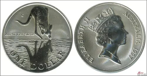 オーストラリア 1年 1997年 / カンガルー / カプセル入り銀貨 1オンス FDC / MS KM0