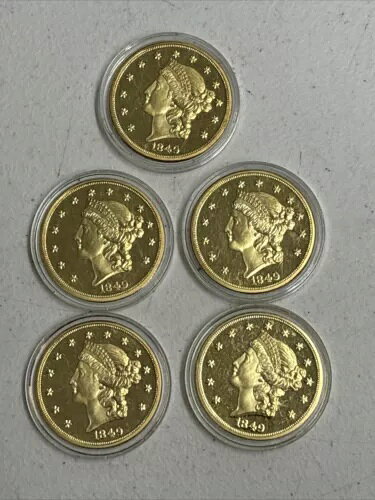 1849 年 20 D 金貨コピー、カプセル化、プラスチック ケース入り...