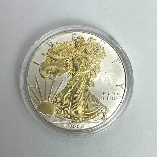 2009年 アメリカンイーグル 1オンス .999 純銀 24K 金メッキ 1ドル $1 カプセル