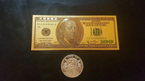 テキサス・リメンバー・ザ・アラモ記念銀貨 .999 プラス金箔 1000 億ドル