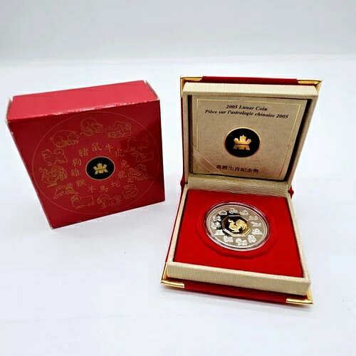 乐天商城 - カナダ 2005年 旧暦 酉年 15ドル 銀貨と24金貨