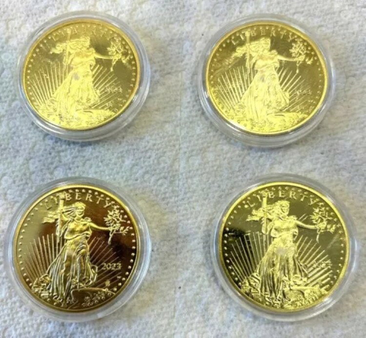 (4) 2023年 - 1オンス 50ドル リバティアメリカンイーグル金貨コピー（ケース付き）