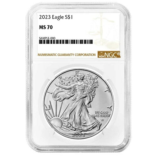 World Currency - Coins - 2023 年 $1 アメリカン シルバー イーグル NGC MS70 ブラウン ラベル...