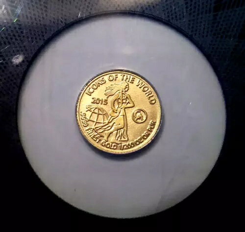 2015年 ルワンダ 1/200オンス 10フラン金貨 Die Saerin Icons Of The World 希少