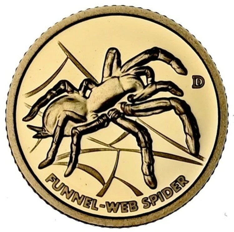 ソロモン諸島 1ドル 2021年 0.5g 0.585ゴールド「致命的で危険 - ジョウゴグモ」