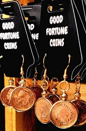 コインジュエリー 米国製 本物コイン インディアンヘッド ペニーイヤリング マッチドイヤー ゴールドベズ