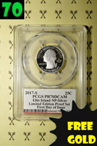 2017-S エリス島 シルバー 限定版 クォーター PCGS PR 70 DCam FDI Mercanti