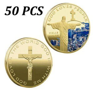 金のお土産記念チャレンジコイン 宗教的信仰 イエス・キリスト 50枚