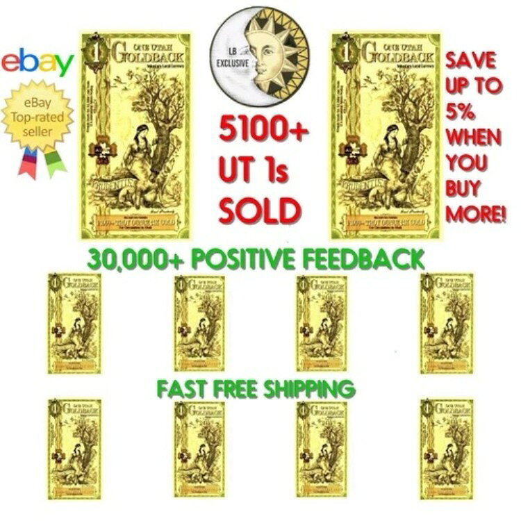ロット 10 x 1 ユタ ゴールドバック 24K ゴールドノート 1/1000 オンス - 廃盤デザインセール