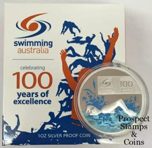 2009年 水泳の卓越性100周年記念 1オンス シルバー プルーフ ドル オーストラリア コイン