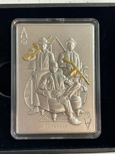 2025年 チャド 五大ファミリー ジェノベーゼ犯罪一家 2オンス 銀メッキコイン
