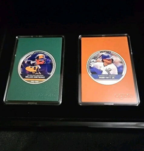 2024年 NIUE アゴロ MLB コイン エメラルド 吉田正孝/500 & トパーズ ボビー・ウィット・ジュニア/300