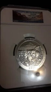 2011年 グレイシャー国立公園 5オンス シルバー アメリカ・ザ・ビューティフル NGC MS69 アーリーリリース